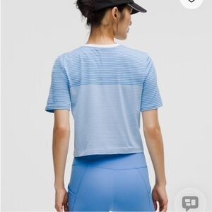 NWT Lululemon Seamless Classic Fit Mariner Stripe Cropped T Shirt Sz M